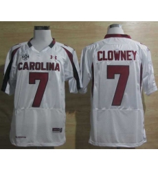 Under Armour South Carolina Javedeon Clowney 7 New SEC Patch NCAA Football - White