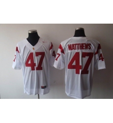 USC Trojans #47 Clay Matthews White Stitched NCAA Jersey