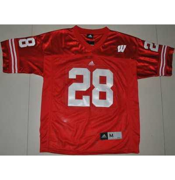 Badgers #28 Montee Ball Red Embroidered NCAA Jersey