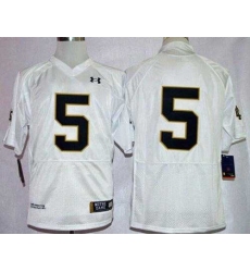 Fighting Irish #5 Everett Golson White Shamrock Series Stitched NCAA Jersey