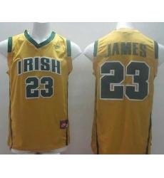 Notre Dame Fighting Irish #23 Lebron James Yellow Basketball Stitched NCAA Jersey