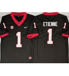 Men's Georgia Bulldogs #1 Trevor Etienne Black Stitched Jersey