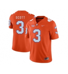 Clemson Tigers 3 Artavis Scott Orange Nike College Football Jersey