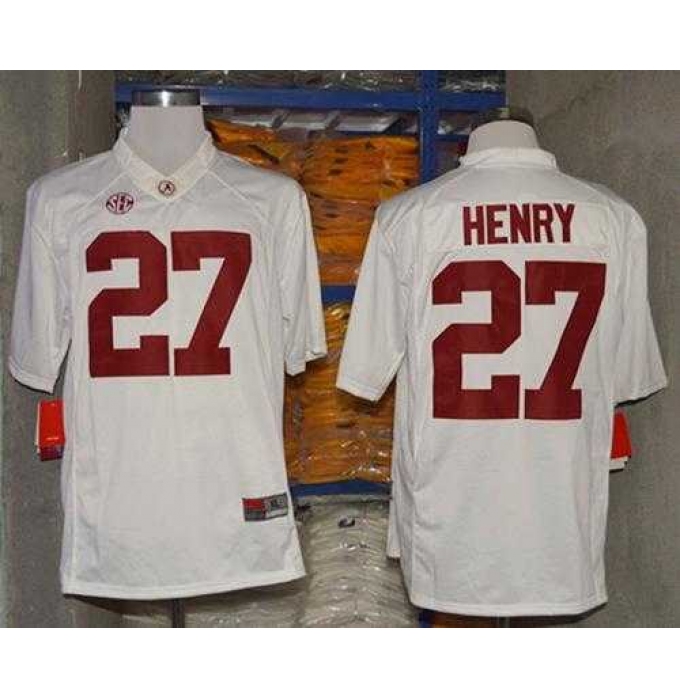 Crimson Tide #27 Derrick Henry White Limited Stitched NCAA Jersey