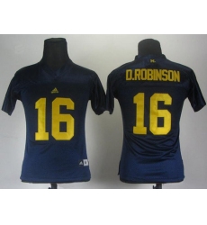 Women Adidas Michigan Wolverines Denard Robinson 16 Navy Blue College Football Jerseys