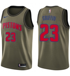 Men's Nike Detroit Pistons #23 Blake Griffin Swingman Green Salute to Service NBA Jersey