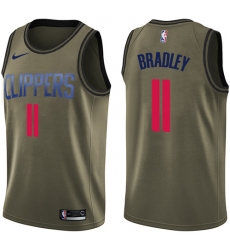 Men's Nike Los Angeles Clippers #11 Avery Bradley Swingman Green Salute to Service NBA Jersey