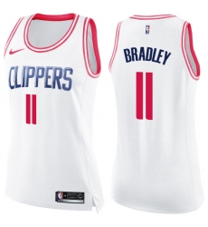 Women's Nike Los Angeles Clippers #11 Avery Bradley Swingman White/Pink Fashion NBA Jersey