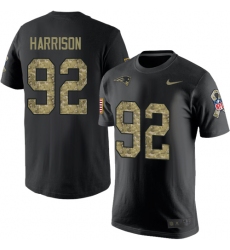 NFL Nike New England Patriots #92 James Harrison Black Camo Salute to Service T-Shirt