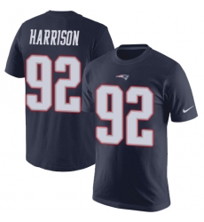 NFL Nike New England Patriots #92 James Harrison Navy Blue Rush Pride Name & Number T-Shirt