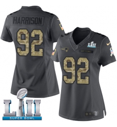 Women's Nike New England Patriots #92 James Harrison Limited Black 2016 Salute to Service Super Bowl LII NFL Jersey