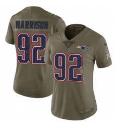 Women's Nike New England Patriots #92 James Harrison Limited Olive 2017 Salute to Service NFL Jersey