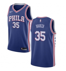 Men's Nike Philadelphia 76ers #35 Trevor Booker Swingman Blue NBA Jersey - Icon Edition