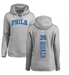 NBA Women's Nike Philadelphia 76ers #35 Trevor Booker Ash Backer Pullover Hoodie