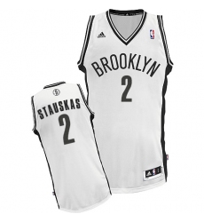 Men's Adidas Brooklyn Nets #2 Nik Stauskas Swingman White Home NBA Jersey