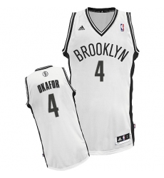 Men's Adidas Brooklyn Nets #4 Jahlil Okafor Swingman White Home NBA Jersey