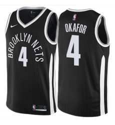 Men's Nike Brooklyn Nets #4 Jahlil Okafor Authentic Black NBA Jersey - City Edition