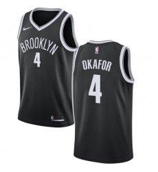 Men's Nike Brooklyn Nets #4 Jahlil Okafor Swingman Black Road NBA Jersey - Icon Edition