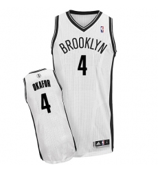 Women's Adidas Brooklyn Nets #4 Jahlil Okafor Authentic White Home NBA Jersey