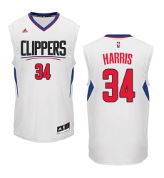 Men's Adidas Los Angeles Clippers #34 Tobias Harris Authentic White Home NBA Jersey