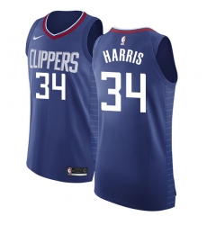 Men's Nike Los Angeles Clippers #34 Tobias Harris Authentic Blue Road NBA Jersey - Icon Edition