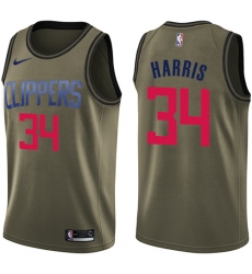 Men's Nike Los Angeles Clippers #34 Tobias Harris Swingman Green Salute to Service NBA Jersey