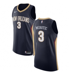 Men's Nike New Orleans Pelicans #3 Nikola Mirotic Authentic Navy Blue NBA Jersey - Icon Edition