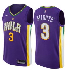 Men's Nike New Orleans Pelicans #3 Nikola Mirotic Authentic Purple NBA Jersey - City Edition