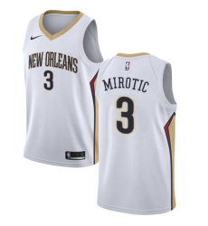 Men's Nike New Orleans Pelicans #3 Nikola Mirotic Authentic White NBA Jersey - Association Edition