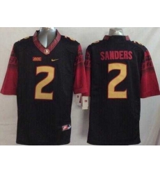 Florida State Seminoles #2 Deion Sanders Black Limited Stitched NCAA Limited Jersey