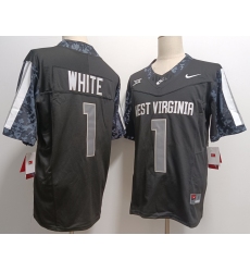 Men's West Virginia Mountaineers #1 Jahiem White Black FUSE College Stitched Jersey