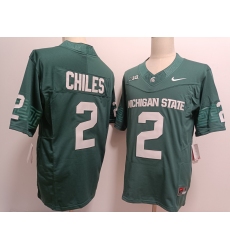 Men's Michigan State Spartans #2 Aidan Chiles Green FUSE College Football Jersey