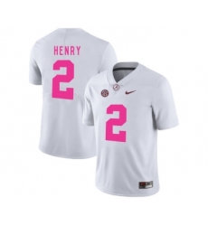 Alabama Crimson Tide 2 Derrick Henry White 2018 Breast Cancer Awareness College Football Jersey