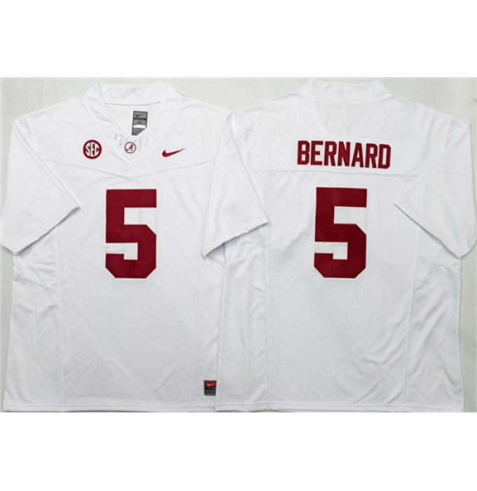 Men's Alabama Crimson Tide #5 Germie Bernard White F.U.S.E Stitched Football Jersey