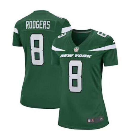 Women's New York Jets #8 Aaron Rodgers Green 2023 Vapor Untouchable Stitched Nike Limited Jersey