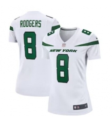 Women's New York Jets #8 Aaron Rodgers White 2023 Vapor Untouchable Stitched Nike Limited Jersey