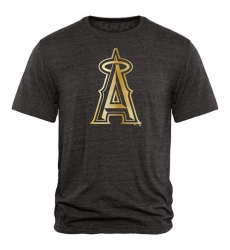 MLB Los Angeles Angels of Anaheim Fanatics Apparel Gold Collection Tri-Blend T-Shirt - Grey