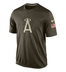 MLB Men's Los Angeles Angels of Anaheim Nike Olive Salute To Service KO Performance T-Shirt