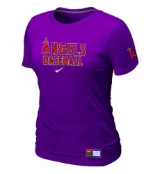 MLB Women's Los Angeles Angels of Anaheim Nike Practice T-Shirt - Purple