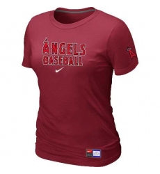 MLB Women's Los Angeles Angels of Anaheim Nike Practice T-Shirt - Red