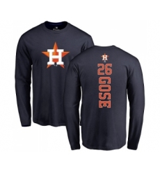 MLB Nike Houston Astros #26 Anthony Gose Navy Blue Backer Long Sleeve T-Shirt