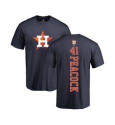 MLB Nike Houston Astros #41 Brad Peacock Navy Blue Backer T-Shirt