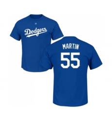Baseball Los Angeles Dodgers #55 Russell Martin Royal Blue Name & Number T-Shirt