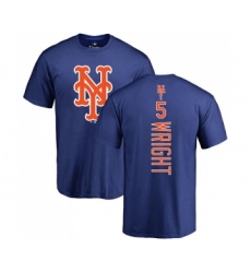 MLB Nike New York Mets #5 David Wright Royal Blue Backer T-Shirt