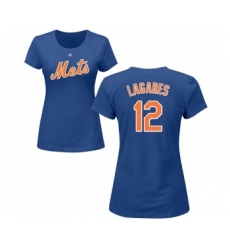 MLB Women's Nike New York Mets #12 Juan Lagares Royal Blue Name & Number T-Shirt