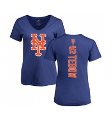MLB Women's Nike New York Mets #15 Tim Tebow Royal Blue Backer T-Shirt