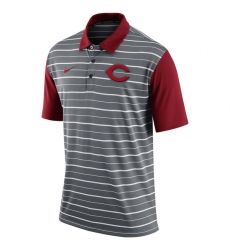MLB Men's Cincinnati Reds Nike Gray Dri-FIT Stripe Polo
