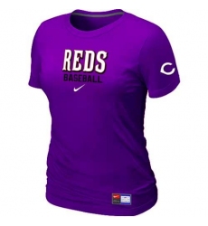 MLB Women's Cincinnati Reds Nike Practice T-Shirt - Purple