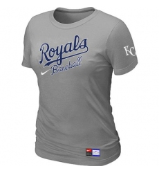 MLB Women's Kansas City Royals Nike Practice T-Shirt - Grey