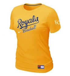 MLB Women's Kansas City Royals Nike Practice T-Shirt - Yellow